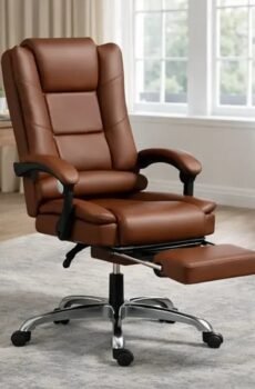 Reclining Executive Office Chair with Footrest
